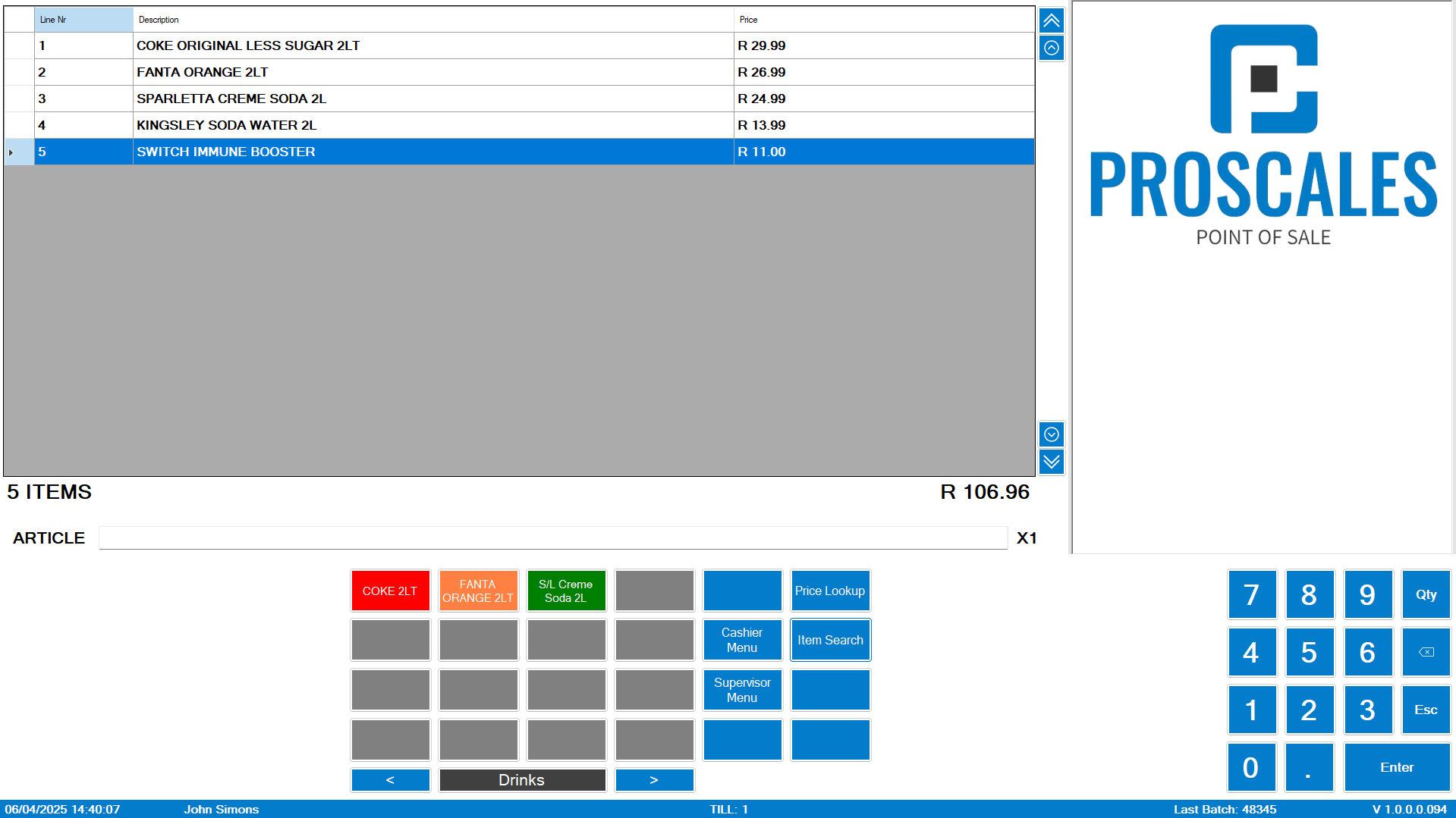 ProScales POS Main